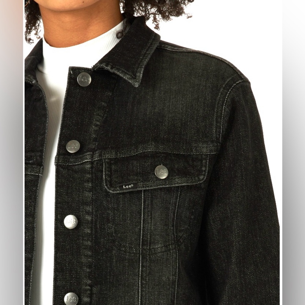 NEW Lee Women's Sz XXL Heritage Premium Stretch Classic Fit Black Denim Jacket - Picture 3 of 12